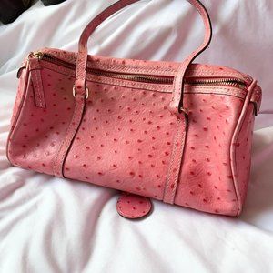 Dooney & Bourke pink ostrich leather bag 90s